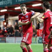 Sean McConville celebrates putting Stanley two goals in front in the win against Fleetwood Town. Picture: www.kipax.com