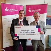 Nigel Evans MP, right, is urging community groups to apply for lottery funding