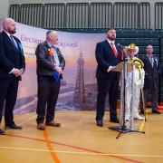 Labour's Chris Webb celebrates after winning the Blackpool South by-election