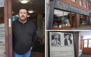 Gary Mercer who runs Counsell & Woan Mobile Floorcoverings on Darwen Street is to continue the business but not from Darwen Street. A framed poster of the founding businessman in the store