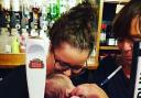 Mille May Fairey pulling her first pint aged 5 weeks