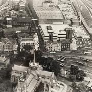 Aerial view of Blackburn town centre