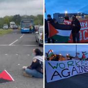 The blockade was at the four main gates of BAE Systems Salmesbury Aerodrome Arms Factory. 