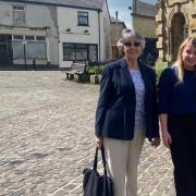 Hyndburn MP Sara Britcliffe with County Cllr Carole Haythornwaite in Great Harwood