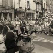 The Panharmonic Steel Band entertaining crowds at Clitheroe Heritage Fair in 1989