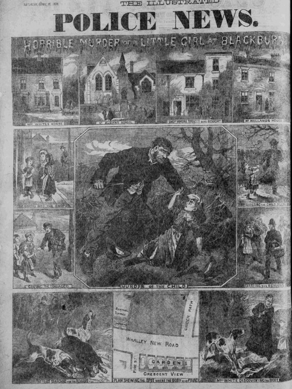 The Illustrated Police News 1876, featured in the Emily Holland podcast. Picture courtesy of daysofhorror.com
