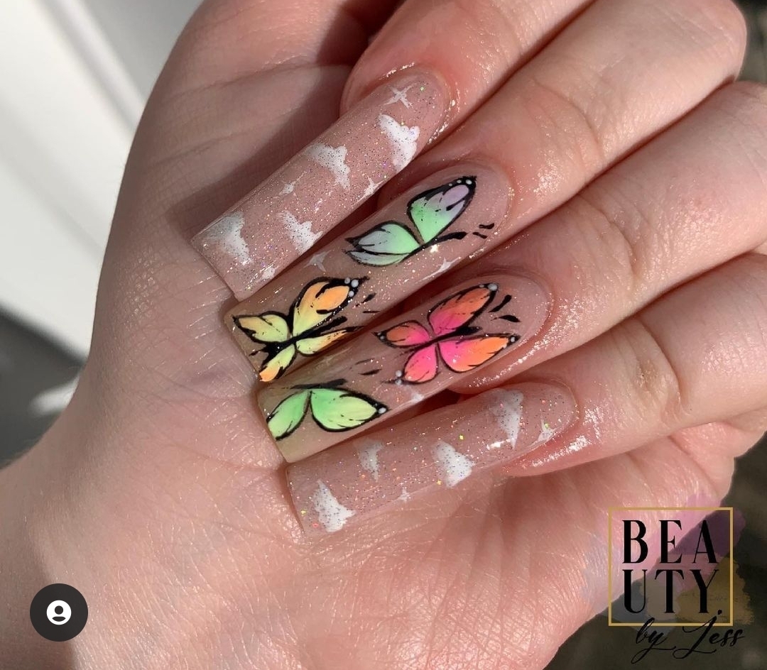 Butterfly nails by Jess Swinburne.