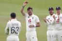 Jimmy Anderson celebrates his 600th Test wicket