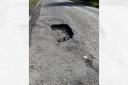 The giant pothole on York Road caused Olivia's tyre to burst