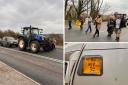 Farmers and their supporters staged a peaceful protest along the A59 near Preston