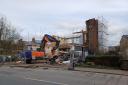 The former Barclays Bank in Bacup is being demolished