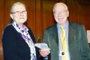Cllr Ron O’Keeffe gave the money to Ros Duerden who manages the foodbank