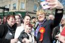 SUPPORT: Eddie Izzard joins the Labour campaign trail in St James Street, Burnley