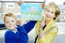 FLAG WAVER: Charlie Birtwistle, with mayor Bridget Hilton. has won a schools’ competition