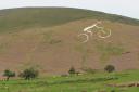 IMPRESSIVE: How the cyclist etched on the Pendle Hill landscape will appear before the Tour of Britain race