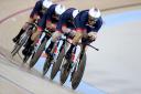 SLICK: GB's Ed Clancy, Steven Burke, Owain Doull and Sir Bradley Wiggins during the men's Men's Team Pursuit Qualifying at the Rio Olympic Velodrome