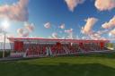 FUTURE: An artist’s impression of the new stand, part of a multi-million pound overhaul of the stadium