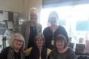 Members of Gannow Big Local Steering Group (front left-right: Linda Riley, Pamela Ryan, Kath Airey), Director of Participation Works NW, Lynne Blackburn (rear left) and Gannow Big Local’s Outreach Worker, Tracey Noon (rear right)