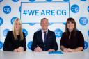 Signing On: CG Managing Partner Stacey Turner (left) and Louise Myers with Andy Dunn