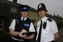 PC Steve Fletcher, right, and PCSO Anthony Sole show the difference in uniforms