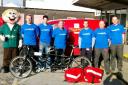 PEDAL POWER The charity bikers with their trusty machine – they set off this weekend for Edinburgh on a tour for the Make-A-Wish Foundation inspired by the Olympic Games