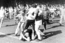 Celebrations after Burnley beat Leyton Orient
