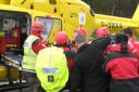 Mr Walsh is lifted into the North West Air Ambulance