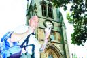 ‘DISGUSTED’: Phyllip Cadwallader outside Blackburn Cathedral