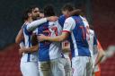 CUP PROGRESS: Blackburn Rovers celebrate their victory over Blackpool in the FA Cup fourth round