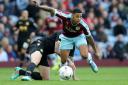 BRAGGING: Two-goal hero Andre Gray escapes the attention of Burnley’s David Wheater