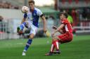 SICKENER: Rovers striker Sam Gallagher in action against Bristol City at Ashton Gate on Saturday