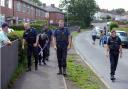 Police search along Worcester Rd in Blackburn after a knife incident....