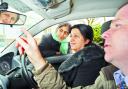 TEACHING THE MUMS: Driving instructor Peter Starkie with Sarfraz Siddiq (left) and Zarina Hassan