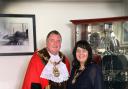 New Mayor Cllr Derek Hardman with his wife and Mayoress Colette