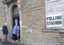 POLLING STATION: Voters at Padiham Baptist Church