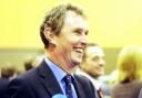 HAPPY MOOD: Nigel Evans enjoys another victorious election night