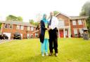 NOISE ROW: Zah and Kiran Hussain outside their house in Blackburn