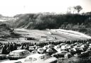 Cars parked around the circuit at Longridge in 1978