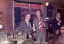 Eric Nolan (centre) presenting the Hargreaves Cup but who was the player and the referee and what became of the cup?