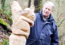 LANDMARK Mr Gillibrand with one of Sunnyhurst Wood’s sculptures