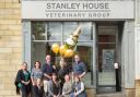 Colleagues at Stanley House Veterinary Group celebrating their career milestones together at the practice branch in Colne