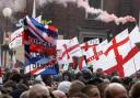 PROTEST English Defence League supporters in Blackburn today