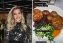 Helen Flanagan and the nut roast she ate at The Clog and Billycock in Pleasington