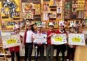 Schoolchildren from Whitefield Infant School helped launch the Design a Crown fit for a King competition with Nelson Town Council