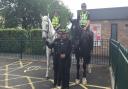 Police horses took to the streets in Rishton