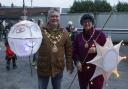 Mayor and Mayoress of Rossendale, Councillor Andrew Walmsley and Pat Smit, led Stacksteads Lantern Procession with the lanterns they made