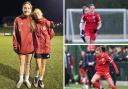 Left: Lily Metcalfe and Niamh Corrigan of Accrington Stanley Women under-18s. Top right: Lily Metcalf. Bottom right: Niamh Corrigan