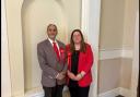 New Labour leader of Hyndburn Council Cllr Munsif Dad with this Spring Hill ward colleague Cllr Kimberly Whitehead at the count on Thursday