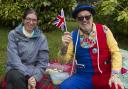 Carole Palfreman and Mr Bubbles at the VE Day Celebrations at Haslingden’s Greenfield Memorial Gardens