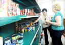 Sarah Peters and project manager Ruth Haldane at Clitheroe Foodbank